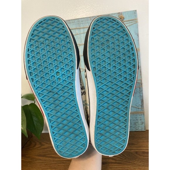 Vans Off The Wall Skateboard Shoes Size 7 M 8.5W Suede and Canvas Red Flames - Picture 8 of 10